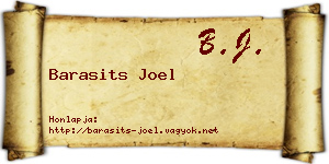 Barasits Joel névjegykártya